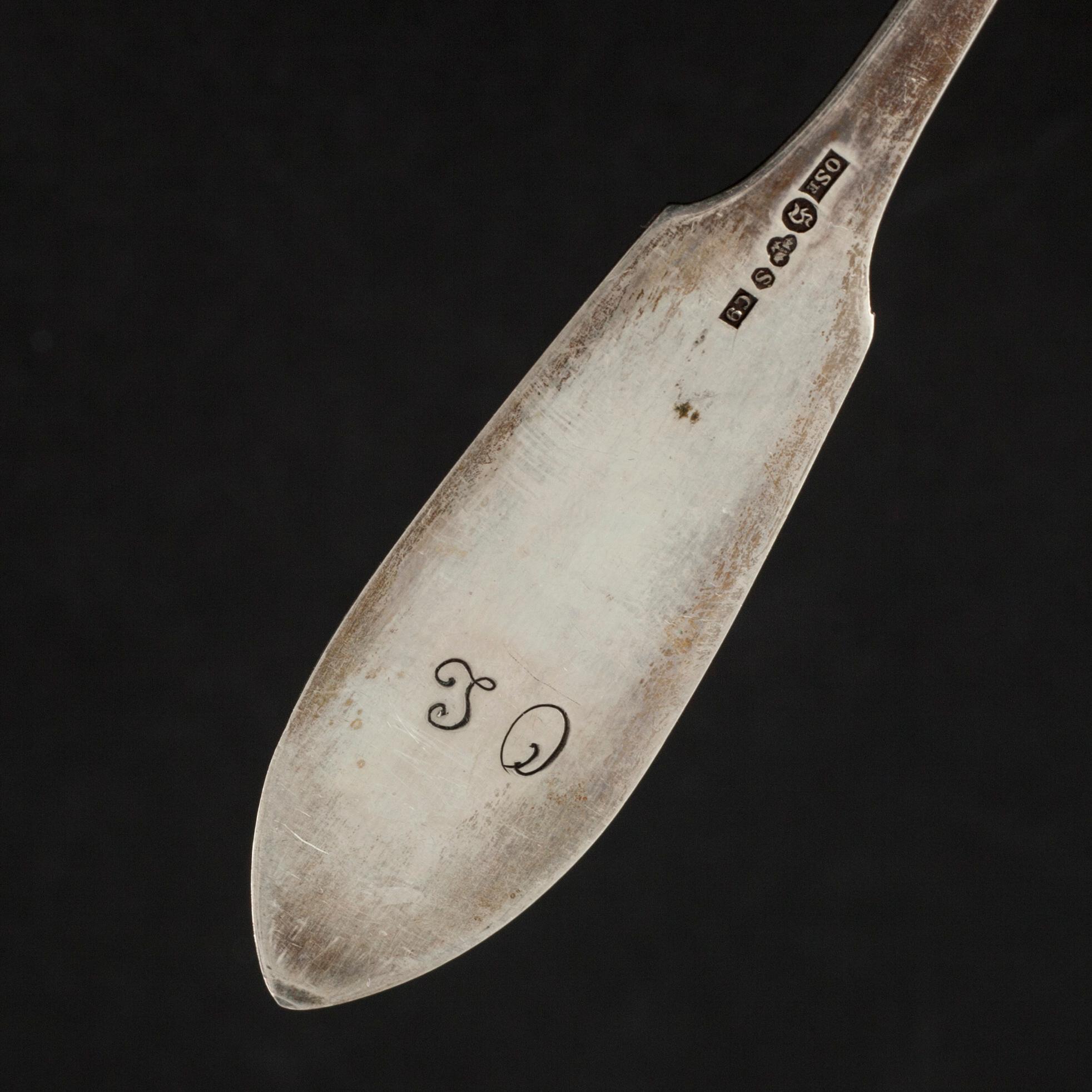 Seventeen silver spoons, mostly model "Tornedal", Oskar Strömbergs efterträdare, Haparanda, around the mid 20th century.