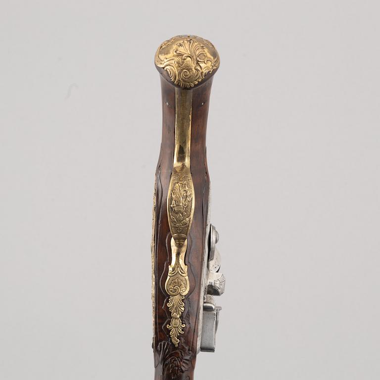 Flintlock pistols, a pair, Leopold Becher Karlsbad, (1725-50).