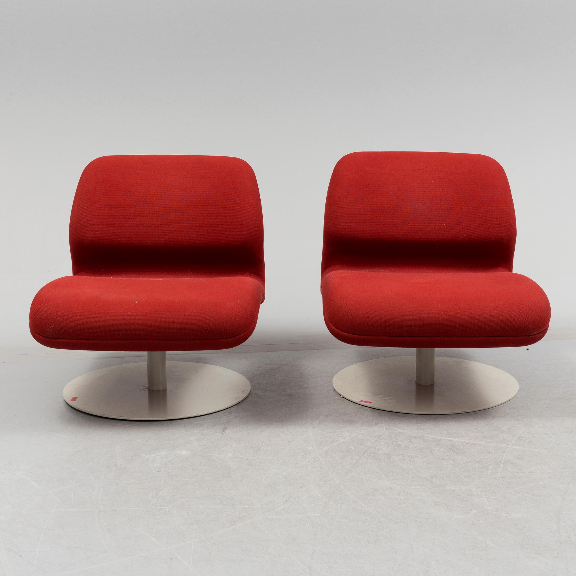 a pair of "Attitude easychairs by Morten Voss for Fritz Hansen, 2000's.
