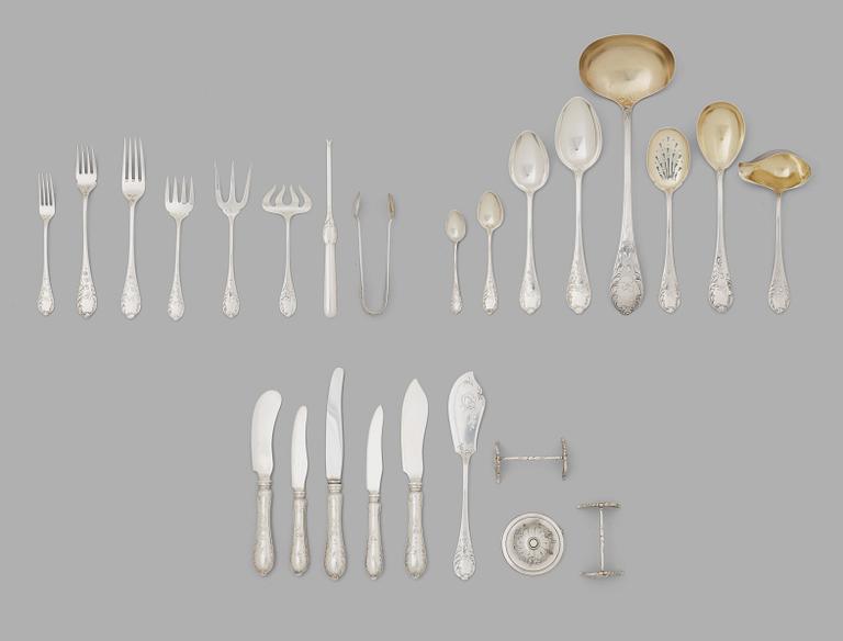 WA Bolin, bestickuppsättning modell "C", 181 delar, silver, Stockholm  1918-1938.