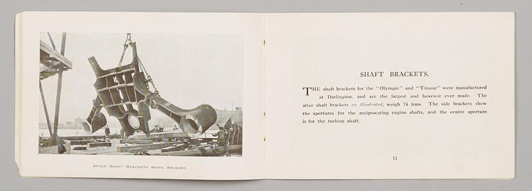 BROSCHYR. WHITE STAR LINE. "OLYMPIC" & "TITANIC". THIRD CLASS ACCOMMODATION. " THE LARGEST STEAMERS IN THE WORLD".
