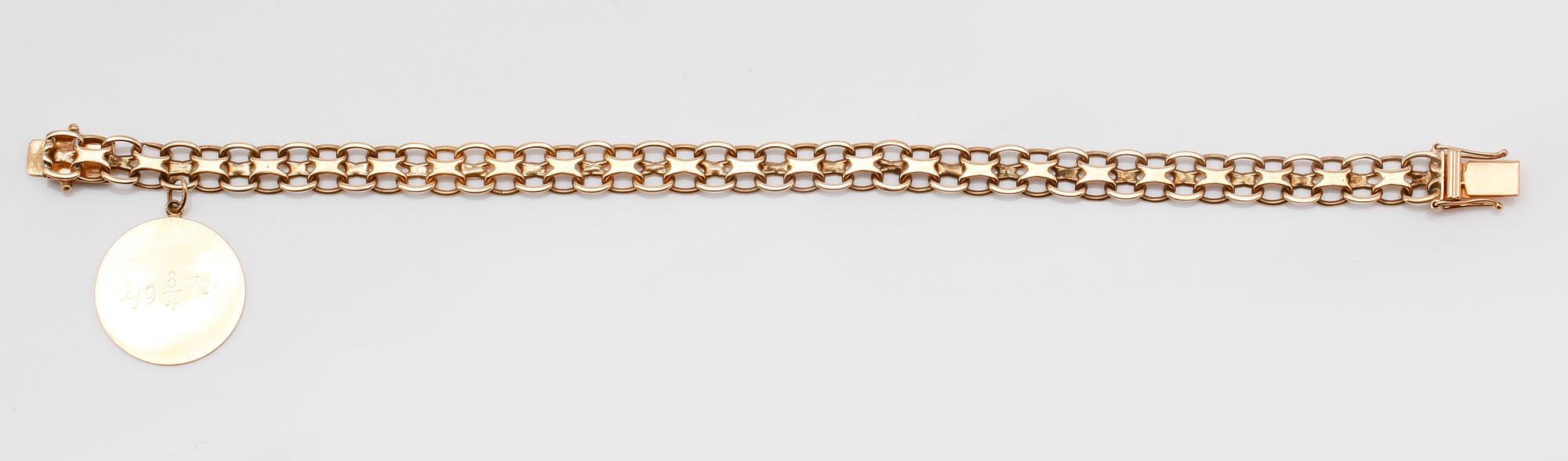 ARMBAND, 18K guld, svenska stämplar, 1968. Vikt ca 15 g.