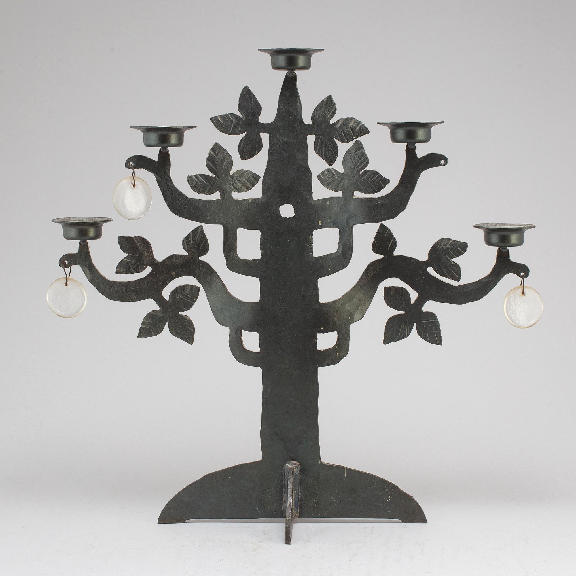 BERTIL VALLIEN, kandelaber, "Livets träd", Boda Smide.