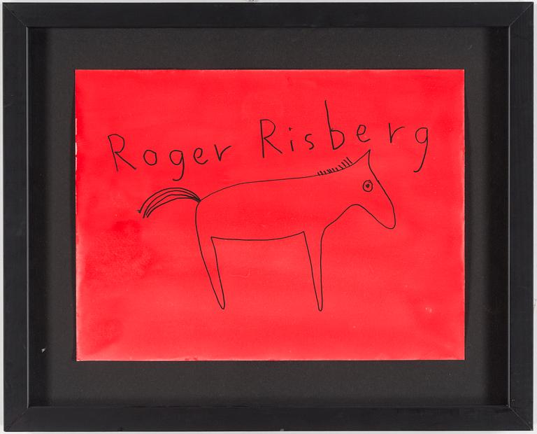 ROGER RISBERG, gouache and indian ink on paper, signed Roger Risberg.