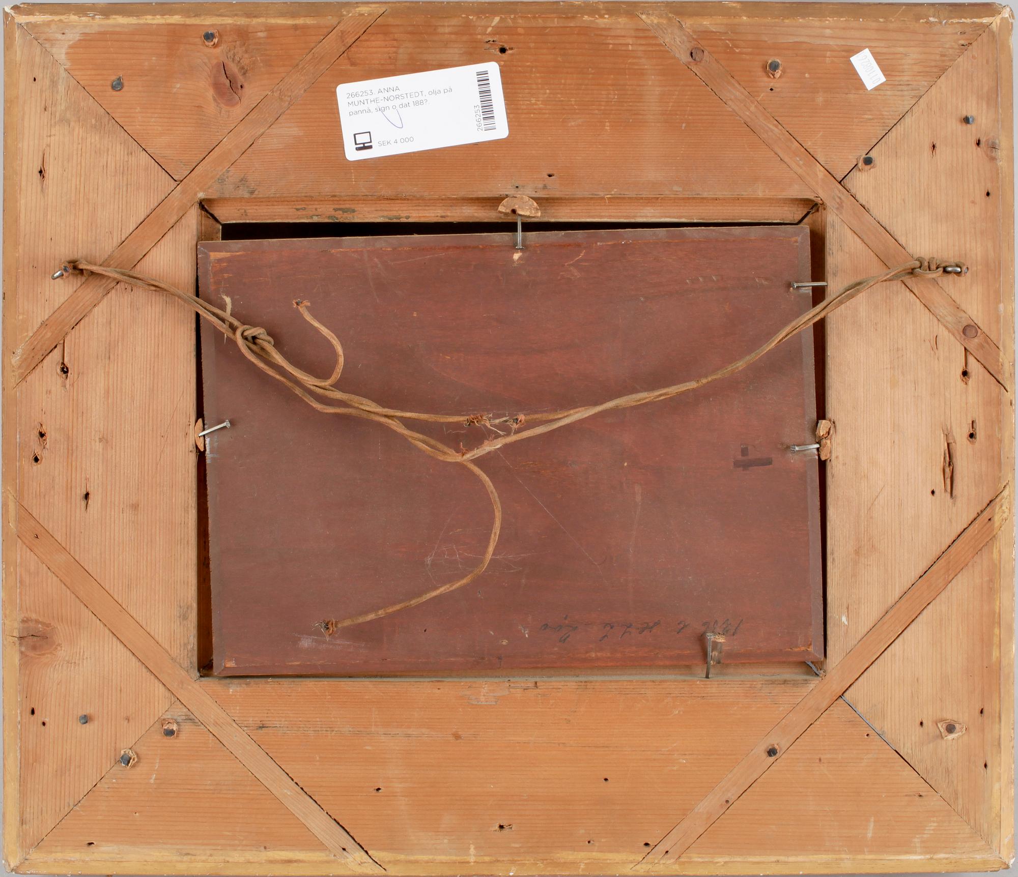 ANNA MUNTHE-NORSTEDT, olja på pannå, sign o dat 188?.