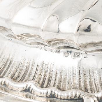 A pair of silver candle sticks by K Anderson Stockholm 1898.