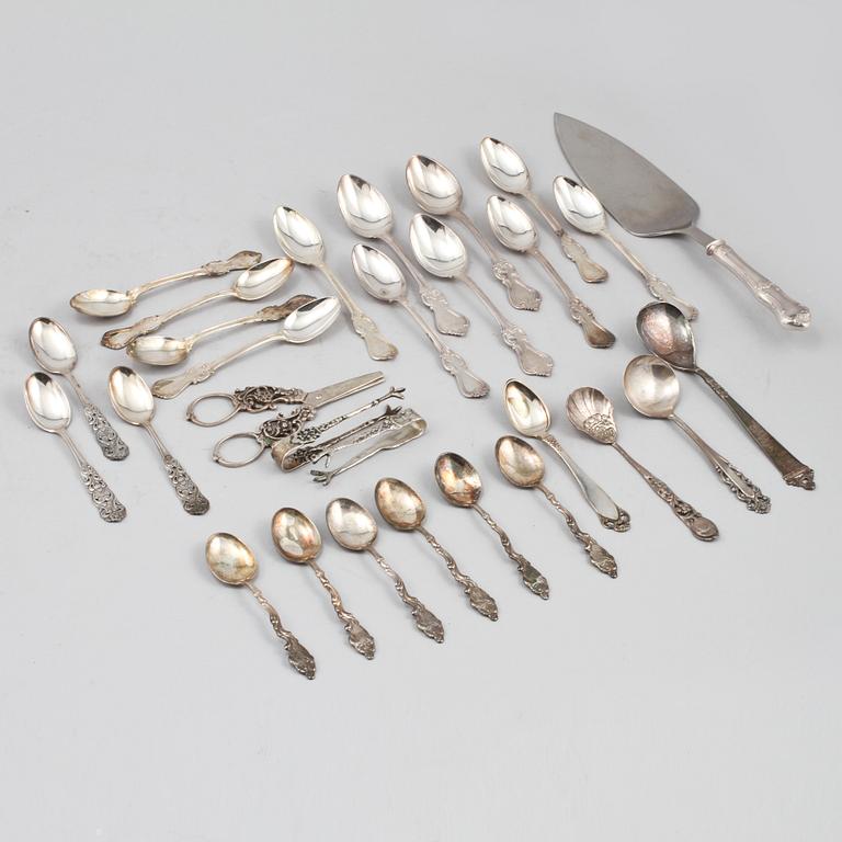 PARTI SILVER, 29 delar, 1900-tal. Vikt 452 g.