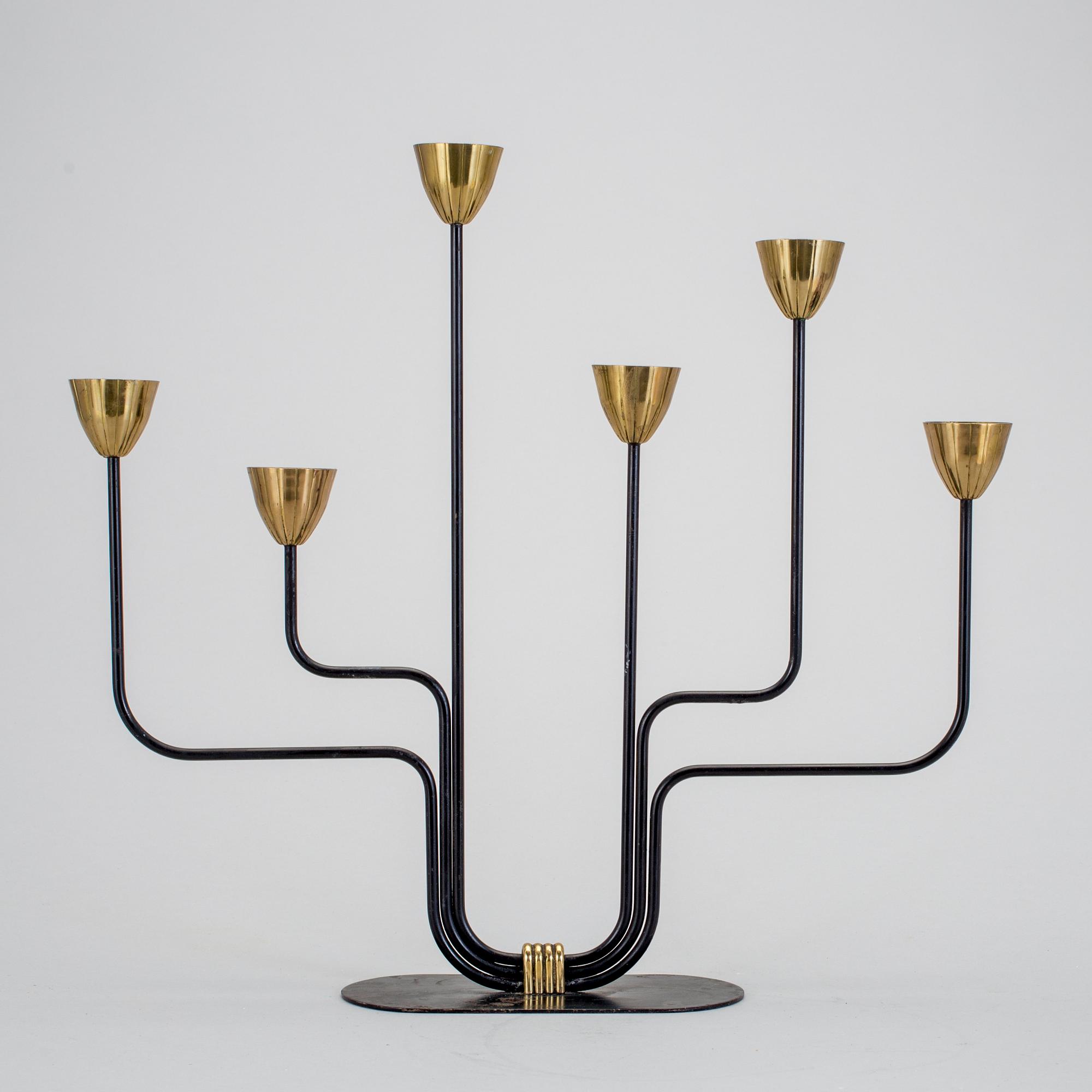 LJUSSTAKE, mässing, Gunnar Ander, Ystad Metall, 1900-talets mitt.