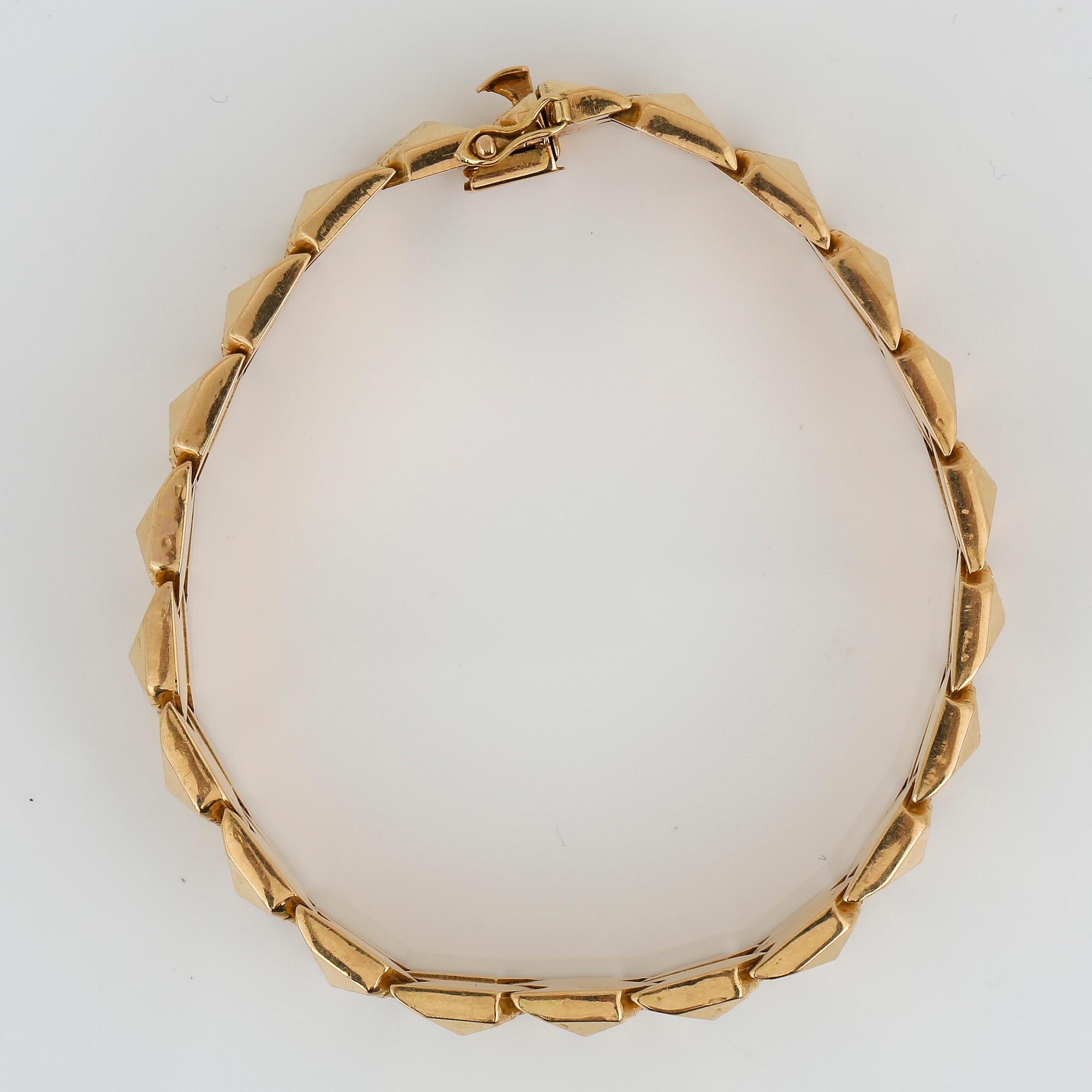 ARMLÄNK, 18 karat guld. Vincenza, Italien. Vikt ca 29,81 gram.