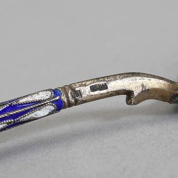 SKED, silver, emalj, Ryssland, 1800/1900-tal. Vikt ca 45 gram.