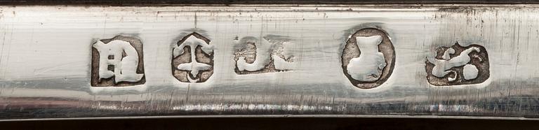 VISITKORTSETUI, sterling silver, Birmingham 1843. Vikt 85 g.