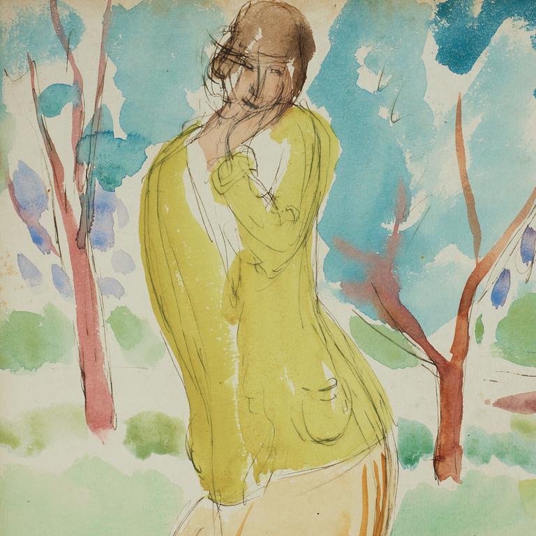 ISAAC GRÜNEWALD, watercolor, signed.