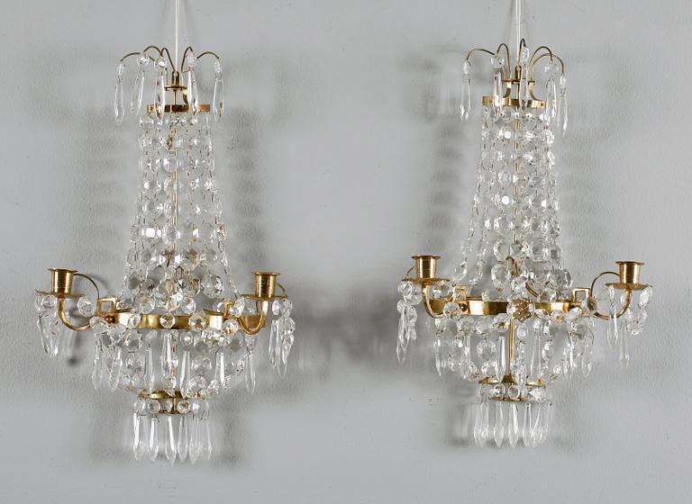 VÄGGLYSTRAR, 1 par, gustaviansk stil, 1900-talets mitt.