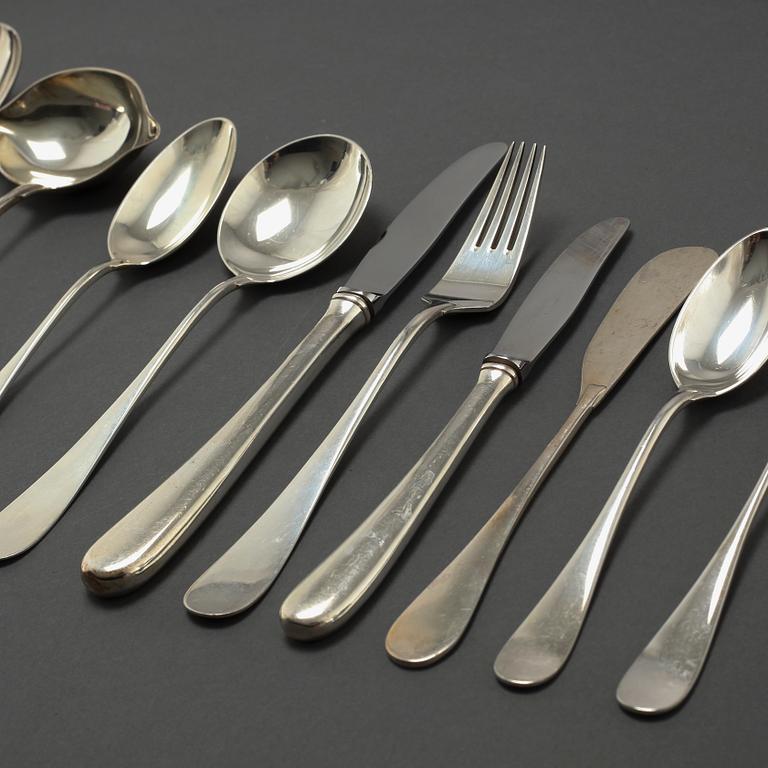 BESTICKSERVISDELAR, 74 st, silver, "Ida", Ole Hagen, A Michelsen, Danmark, 1900-talets andra hälft.