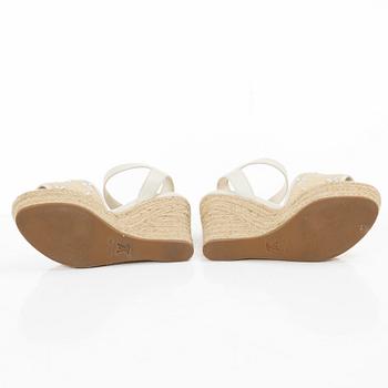 Louis Vuitton, sandals, "Helios Wedge Espadrille", size 37.