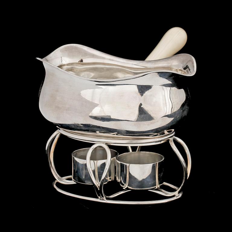 SÅSSKÅL, med värmeljus, silver, vikt. 472 g, "Binder", Tyskland.