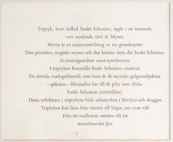 OLLE BONNIÉR, färglitografisk portfölj/triptyk, samramad, signerad Bonniér, daterad -64 samt numrerad 65/80 med blyerts.