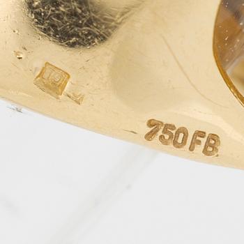 Ring och hängsmycke, 18K guld med ametister och åttkantslipade diamanter.