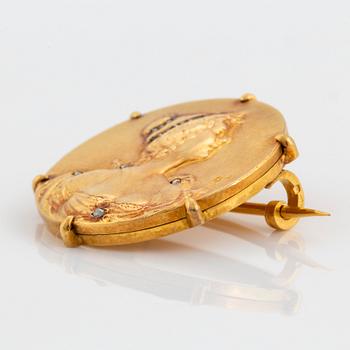 Epinay de Briort, brosch 18K guld med rosenslipade diamanter.