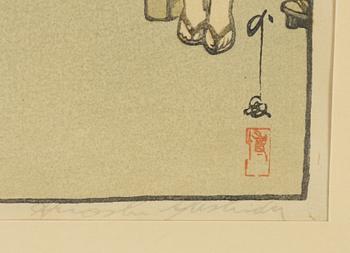 Hiroshi Yoshida, "A country festival at Kouno".