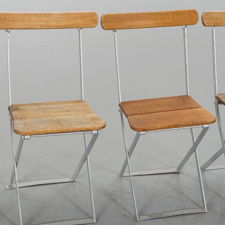 FOUR GARDEN CHAIRS.