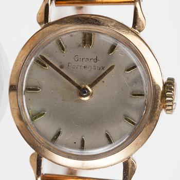 ARMBANDSUR, dam, 14K guld, Girard Perregaux, guldarmband. Finska stämplar i armbandet 1955. Vikt 20,6 g.