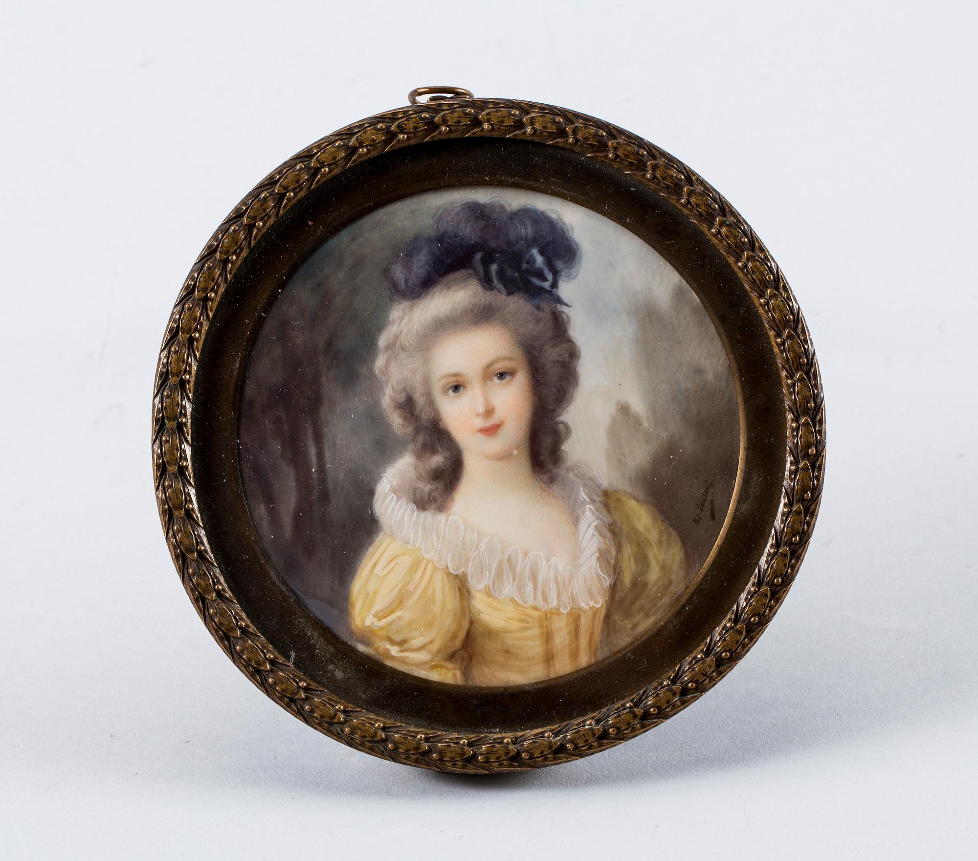MINIATYR, akvarell, signerad HP Laurent, 1800-tal.