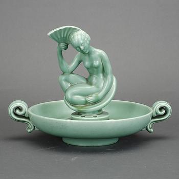 BLOMSTERUPPSATS, 2 delar, flintgods, Arthur Percy, Gefle, art déco, 1900-talets första hälft.