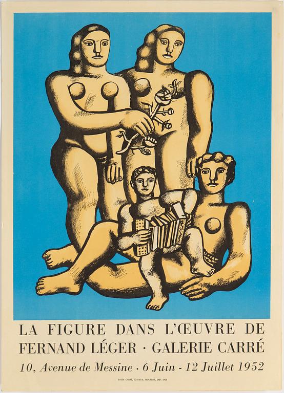 FERNAND LÉGER, färglitografisk affisch, 1952.