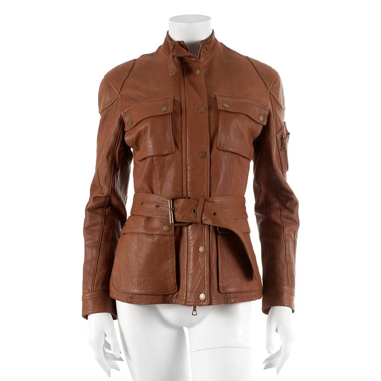 RALPH LAUREN, a brown leather jacket. US size 4.
