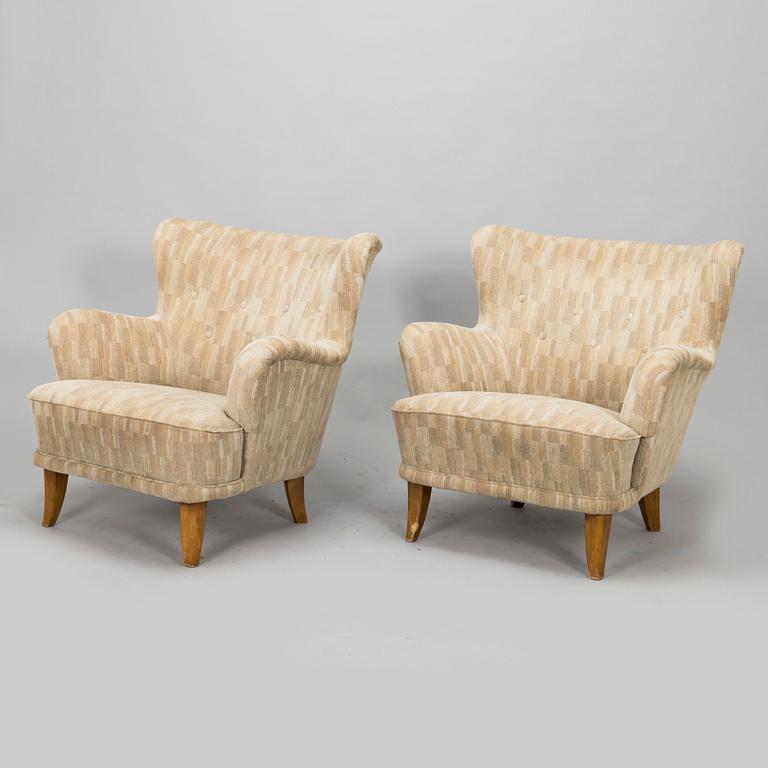 Ilmari Lappalainen, a pair of 1950's 'Laila' armchairs for Asko, Finland.