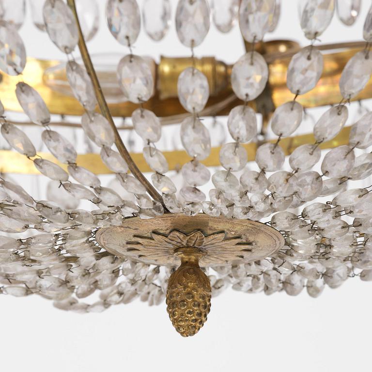 A Swedish Empire twelve-branch chandelier, Stockholm, early 19th century.