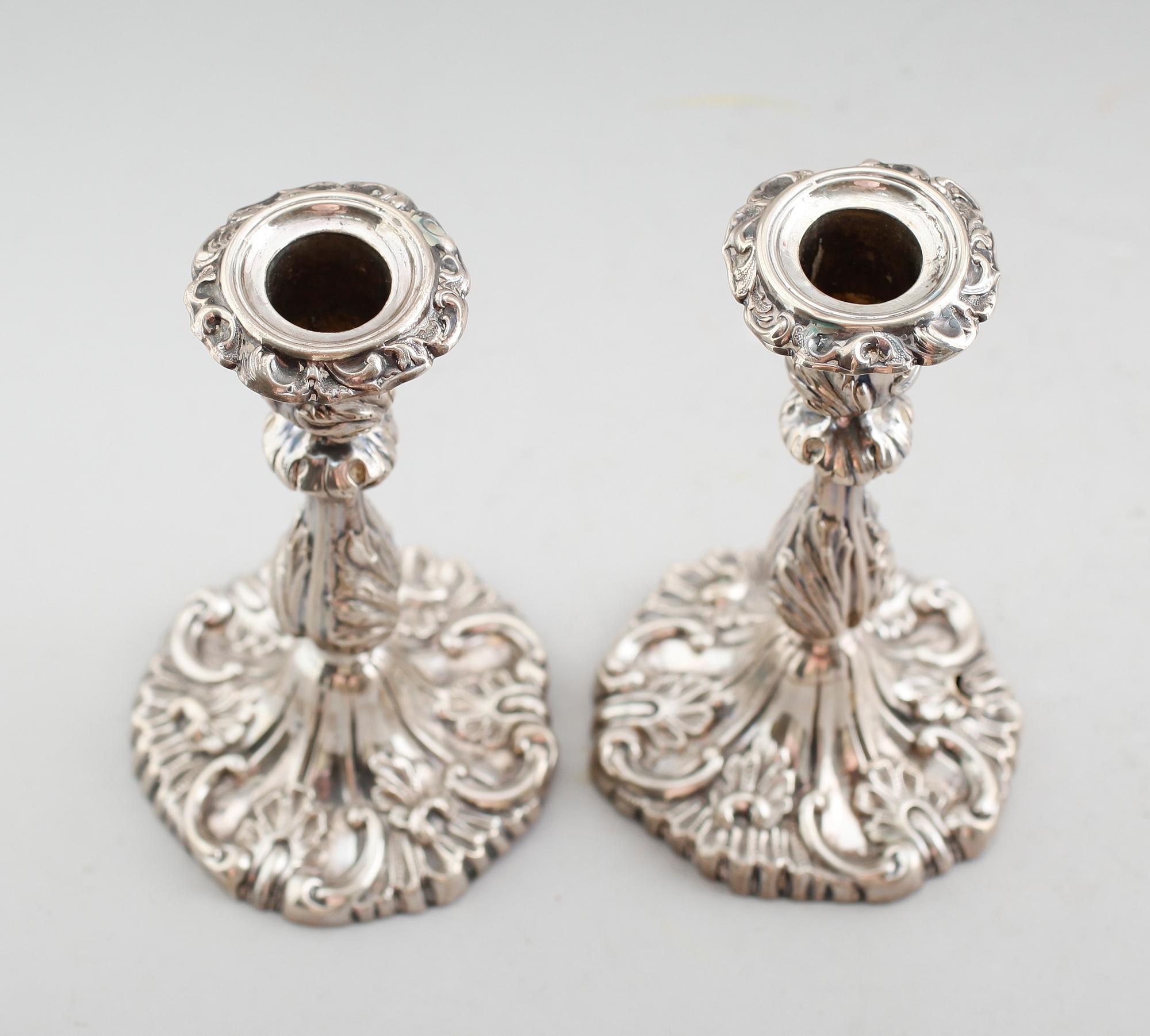 LJUSSTAKAR, 1 par, silver, 1800-talets mitt.