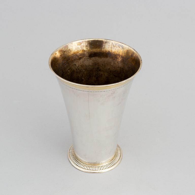 A Swedish silver beaker, mark of GAB, Stockholm 1940.