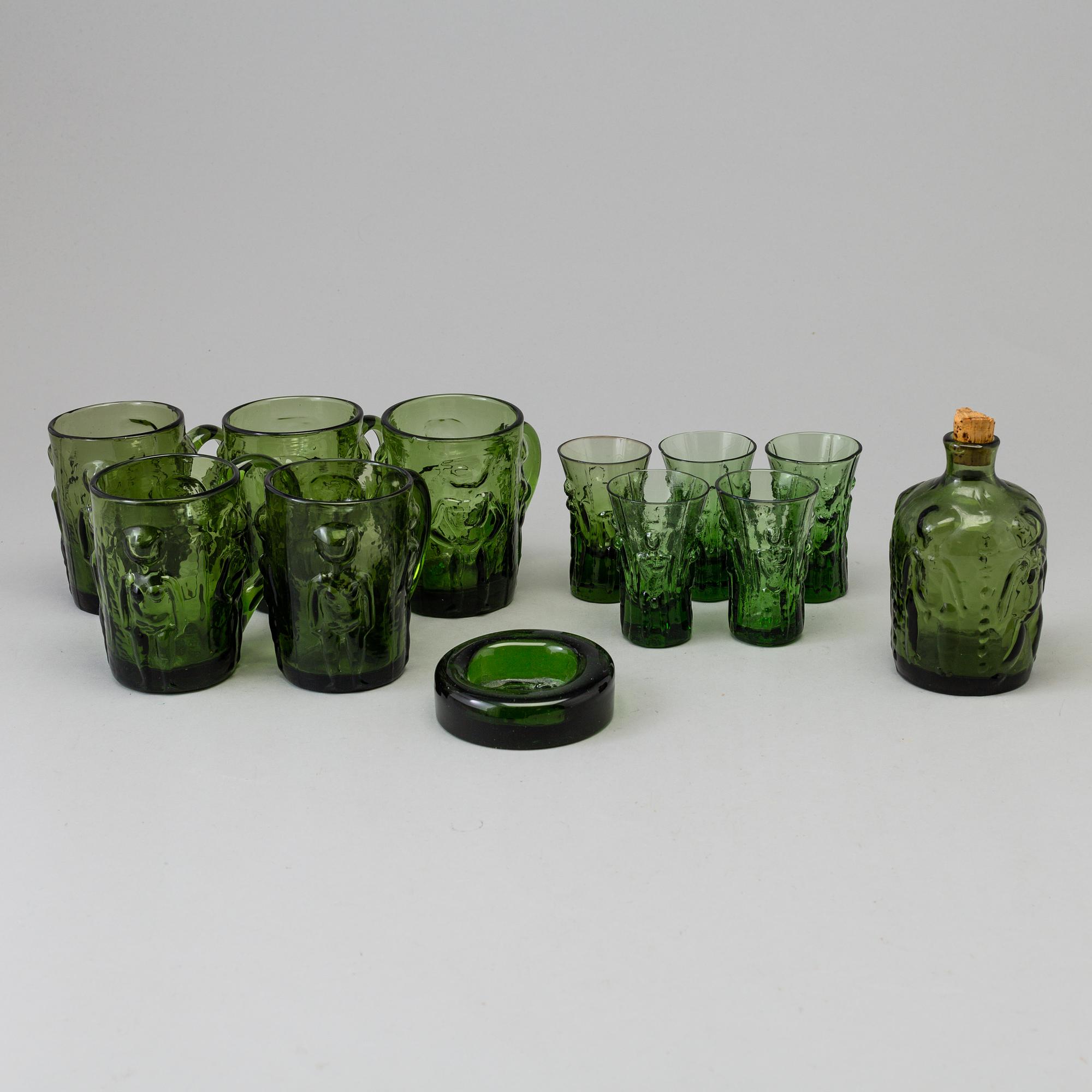 ERIK HÖGLUND, glas, 12 delar, Boda.