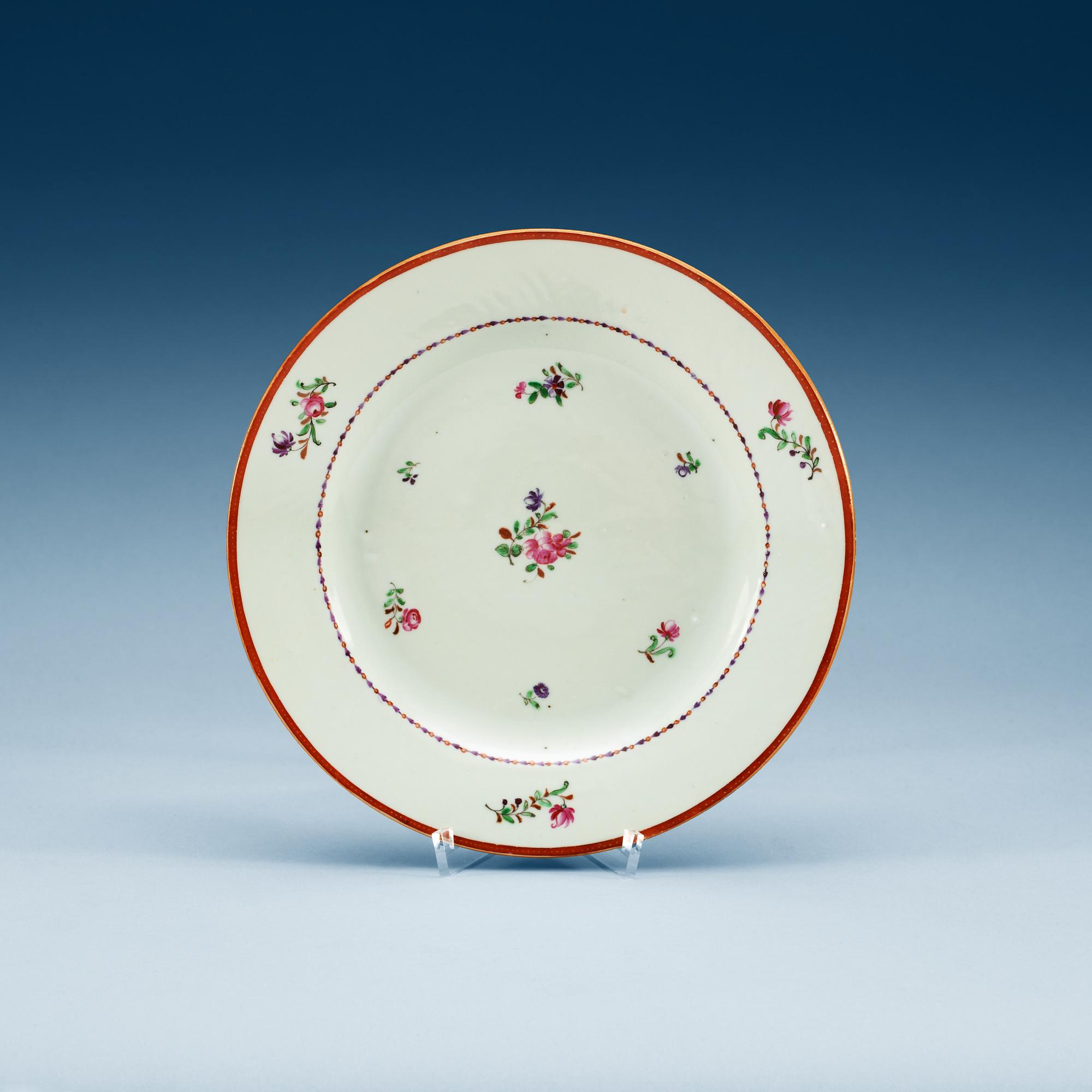 A set of 16 famille rose dinner plates, Qing dynasty, Qianlong (1736-95).