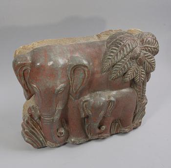 VÄGGSKULPTUR, stengods. Gunnar Nylund, Rörstrand.