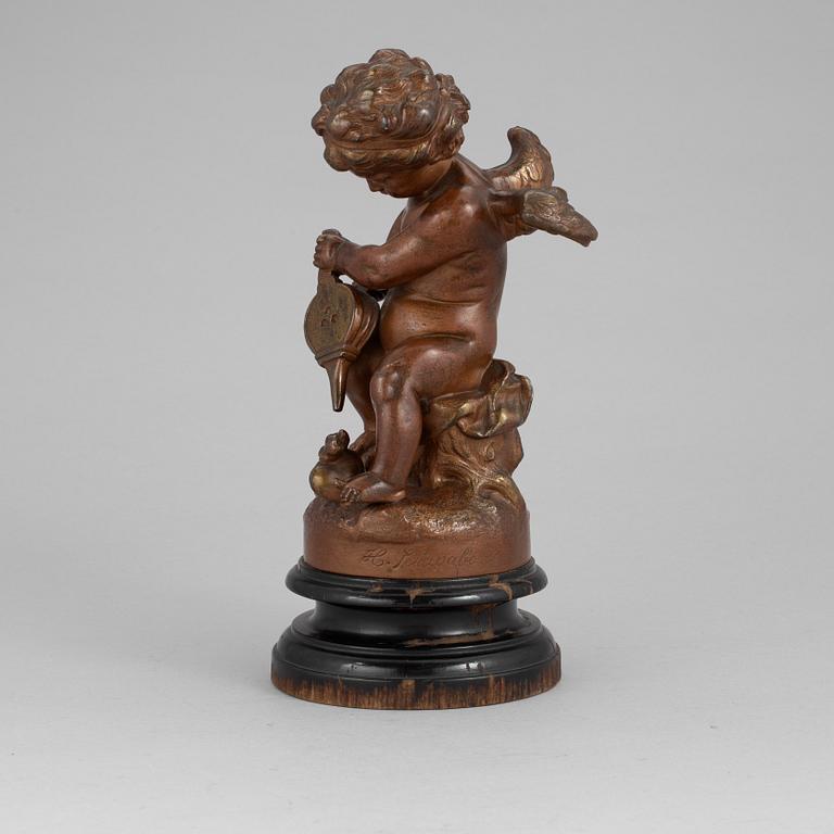 A Heinrich Schwabe signed metall figure, circa 1900.