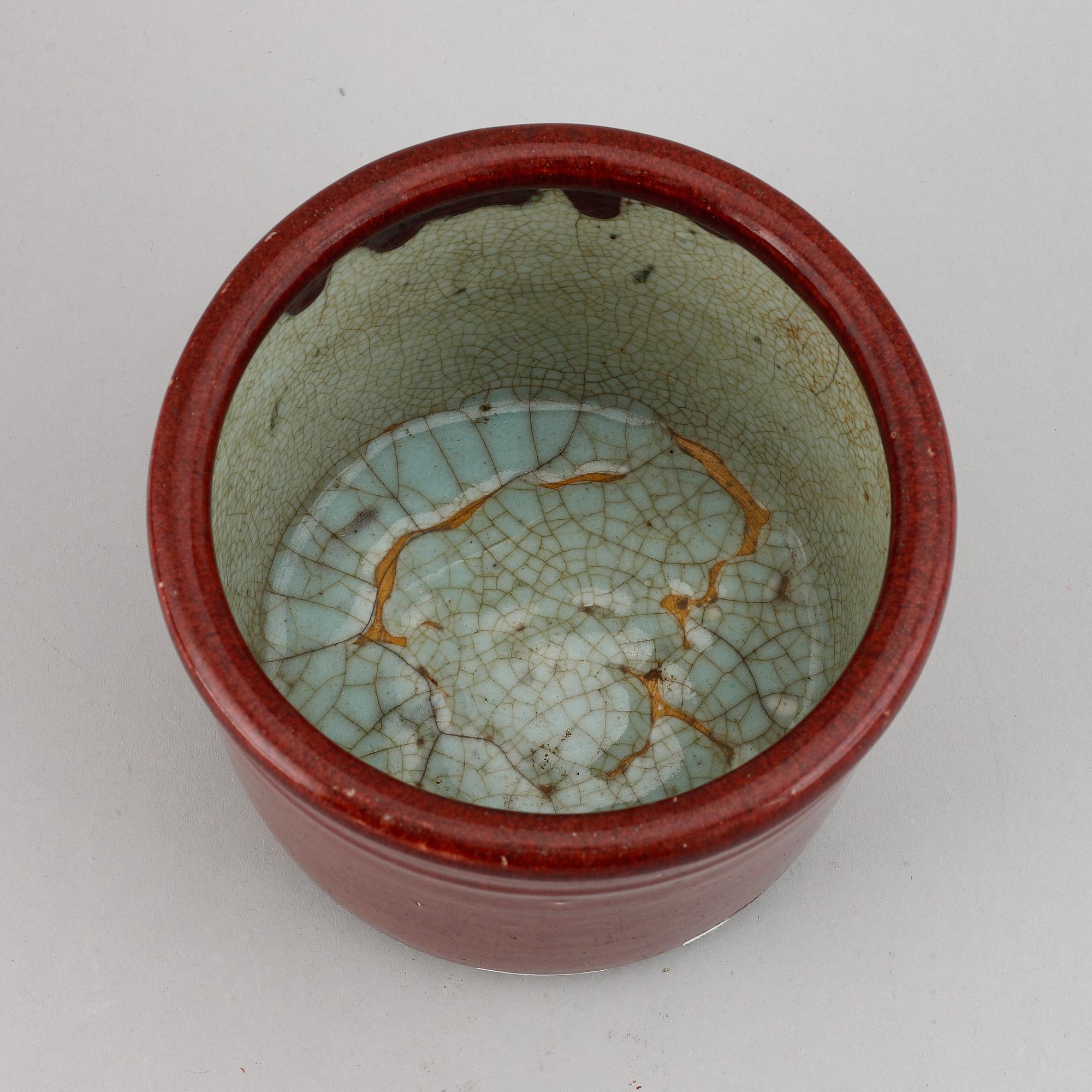 A sang de boef glazed censer/flower pot, China, early 20th Century.