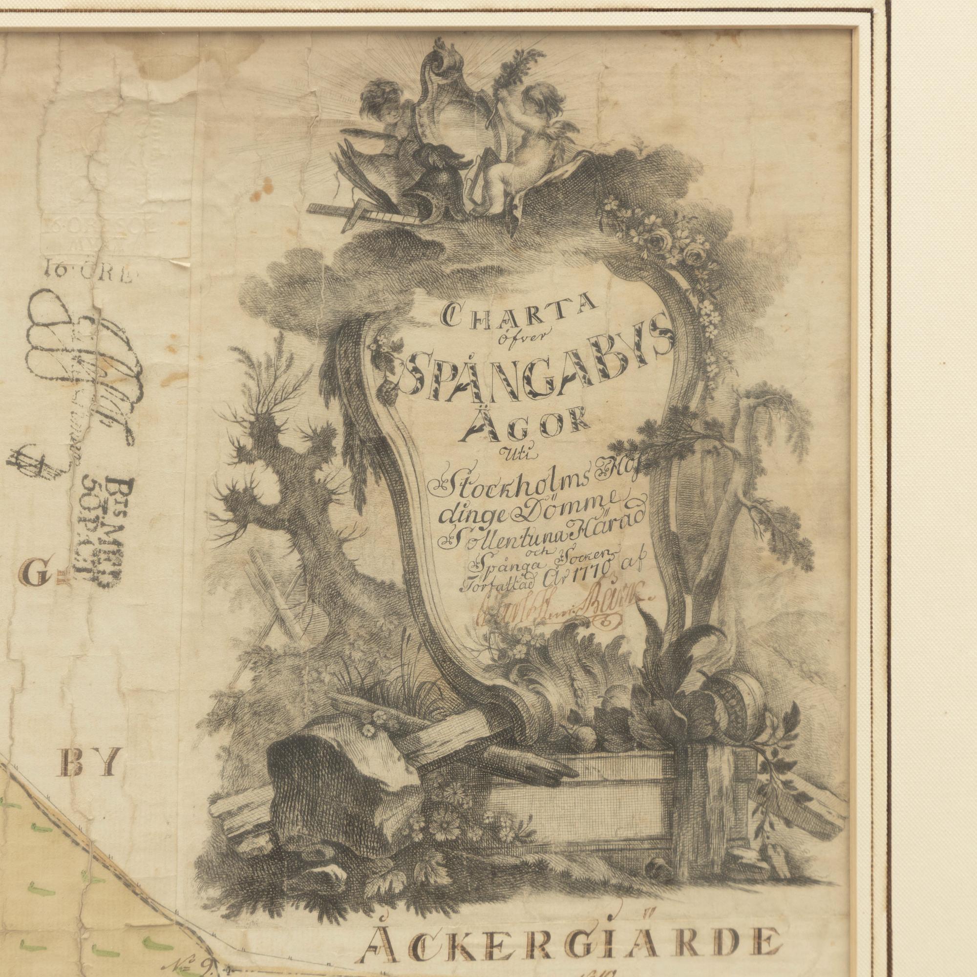 Kartor, 2 st. 1700-tal, Spånga.