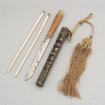 A travel cutlery set, Japan, early 20th century.