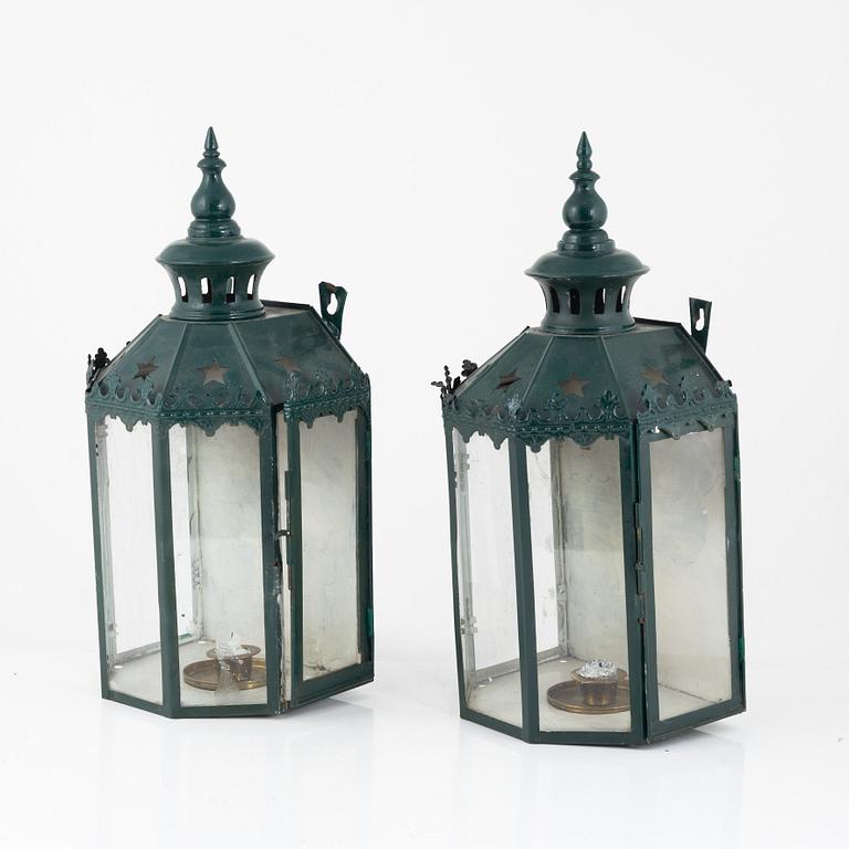 Wall sconces, a pair, circa 1900.