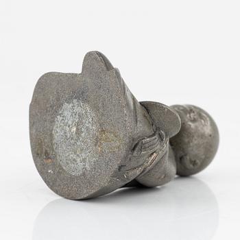 A pewter figurine, China, late Qign Dynasty, around 1900.