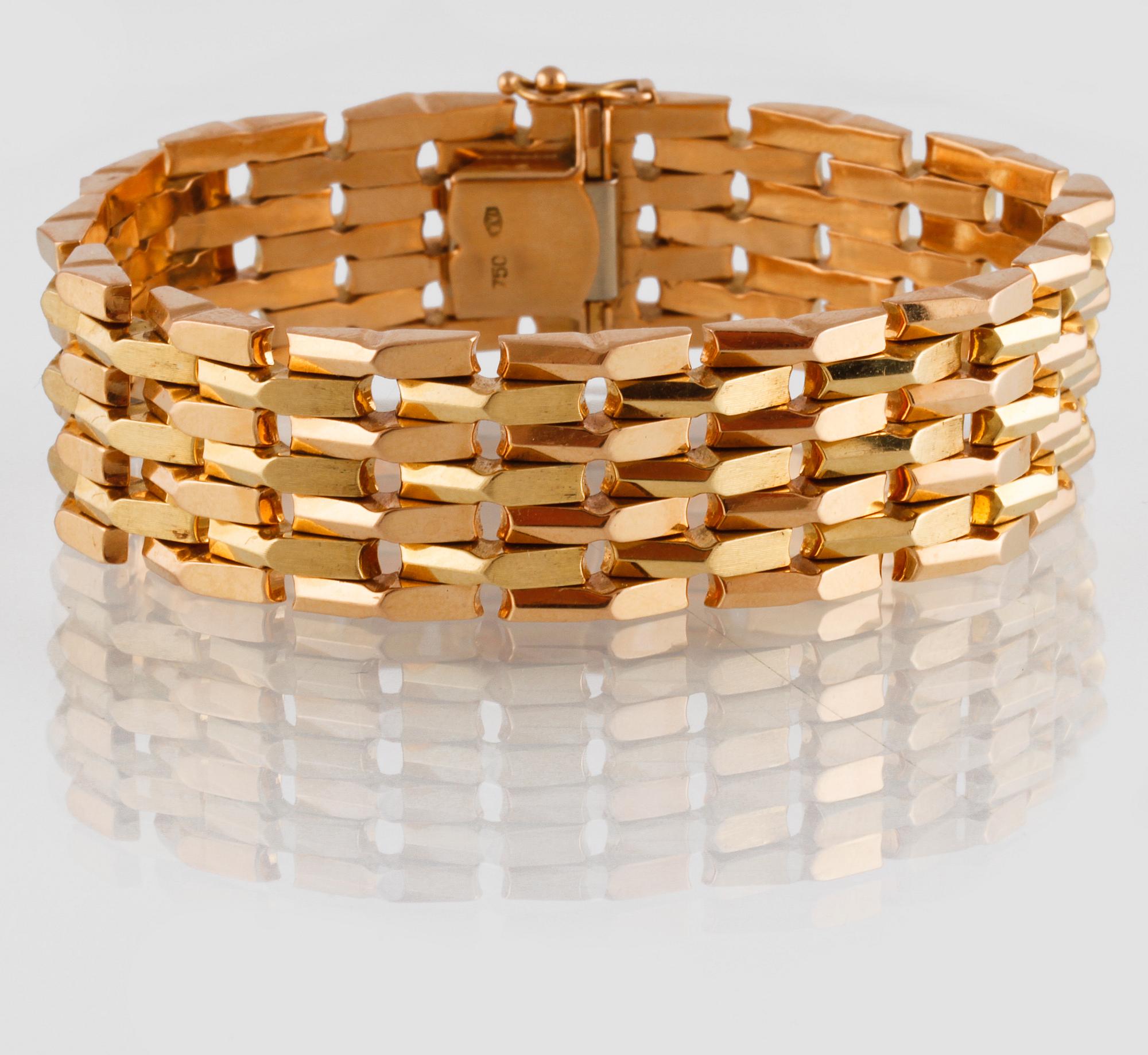 ARMBAND, 18K guld, Vicenza, Italien. Vikt 58,9 gram.