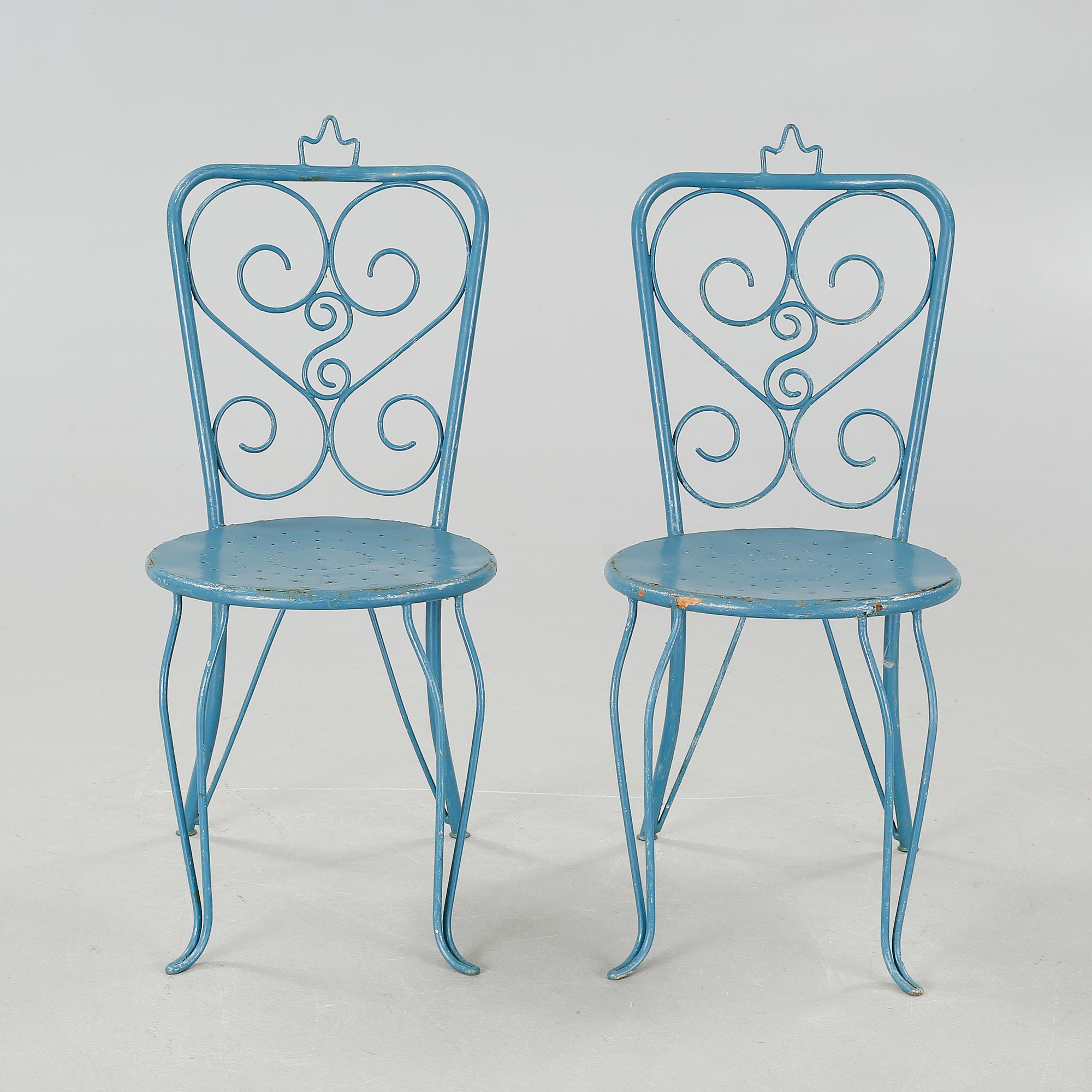 Four garden furnitures from the latter half of 20th century.