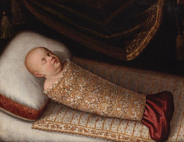 Jacopo Ligozzi Attributed to, Possible portrait of Leopoldo de’ Medici (1617-1675) in swaddling.