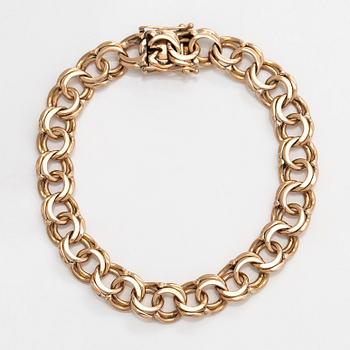 A 14K gold bismarck link bracelet, Lauri Suninmäki, Helsinki 1968.