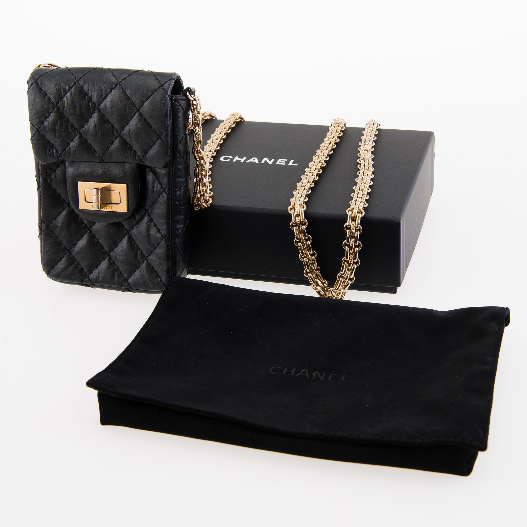 CHANEL Vintage Black Cell Phone Bag.
