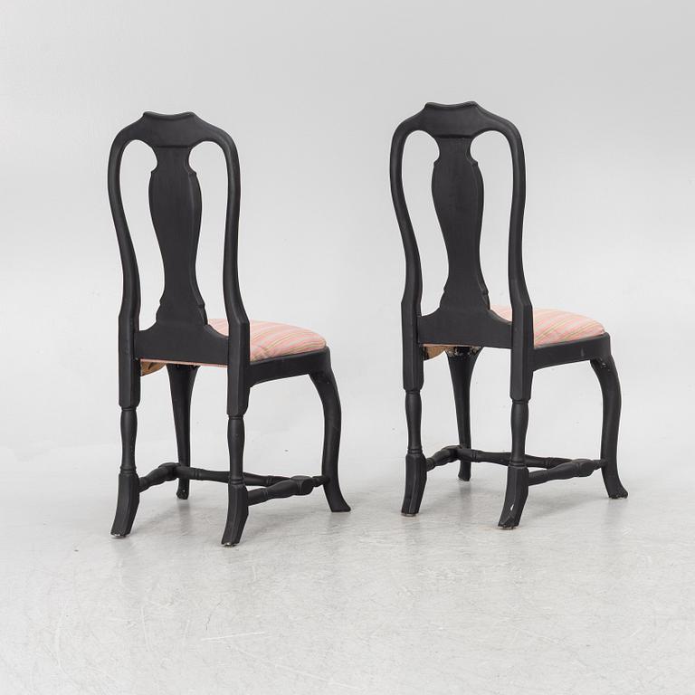 A pair of rococo chairs, mid 18th century.