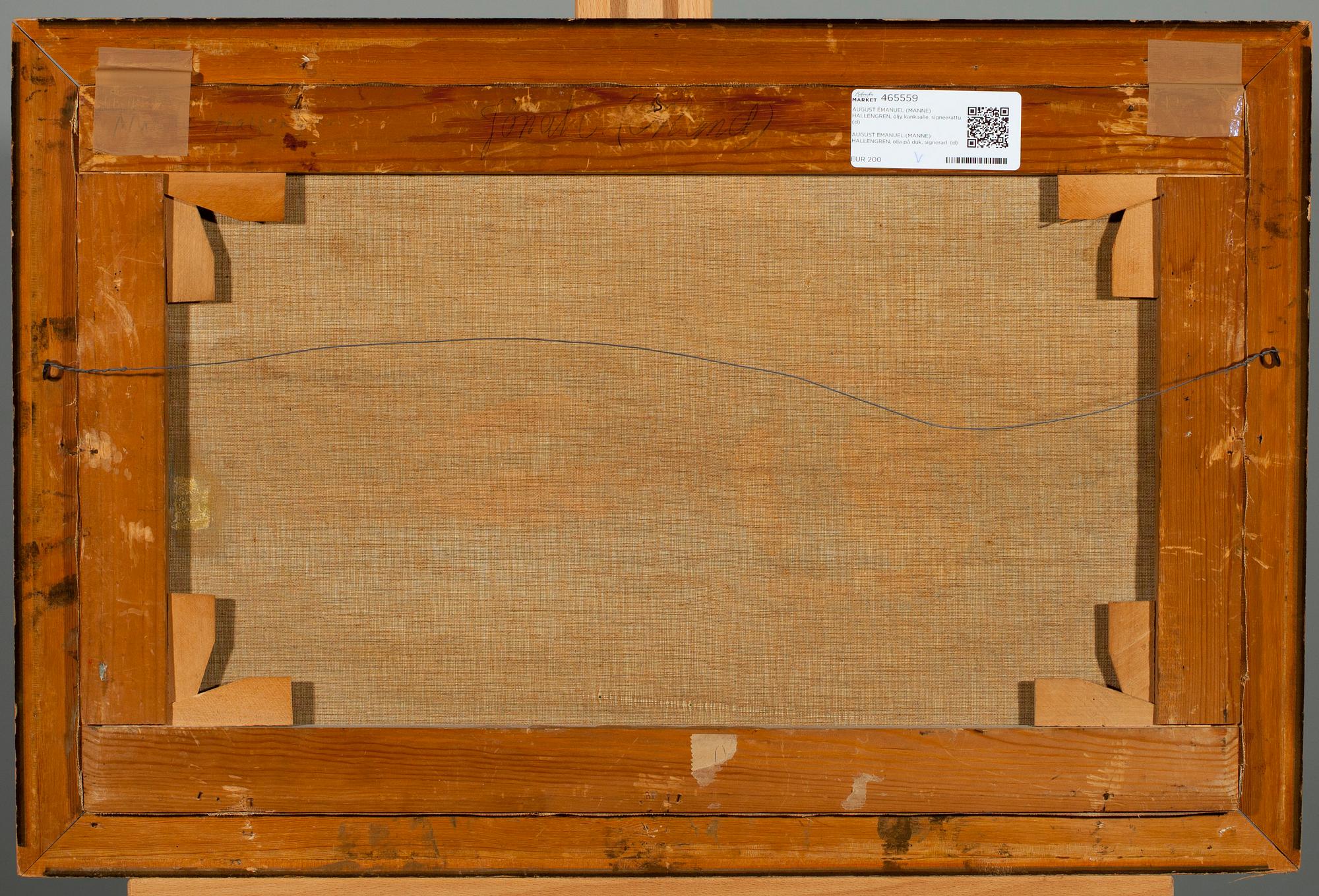 AUGUST EMANUEL (MANNE) HALLENGREN, olja på duk, signerad.